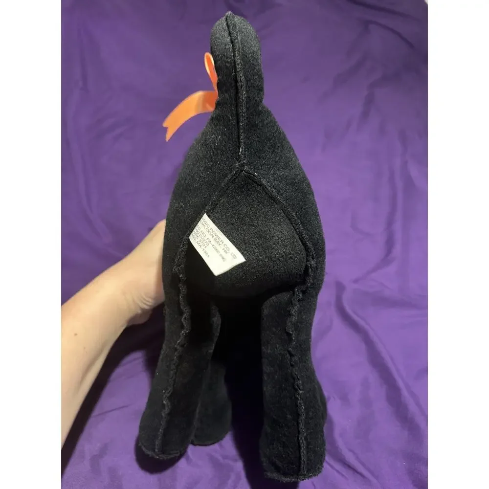 Vintage Halloween Black & Orange Cat Stuffed Animal Plush Holiday Decor